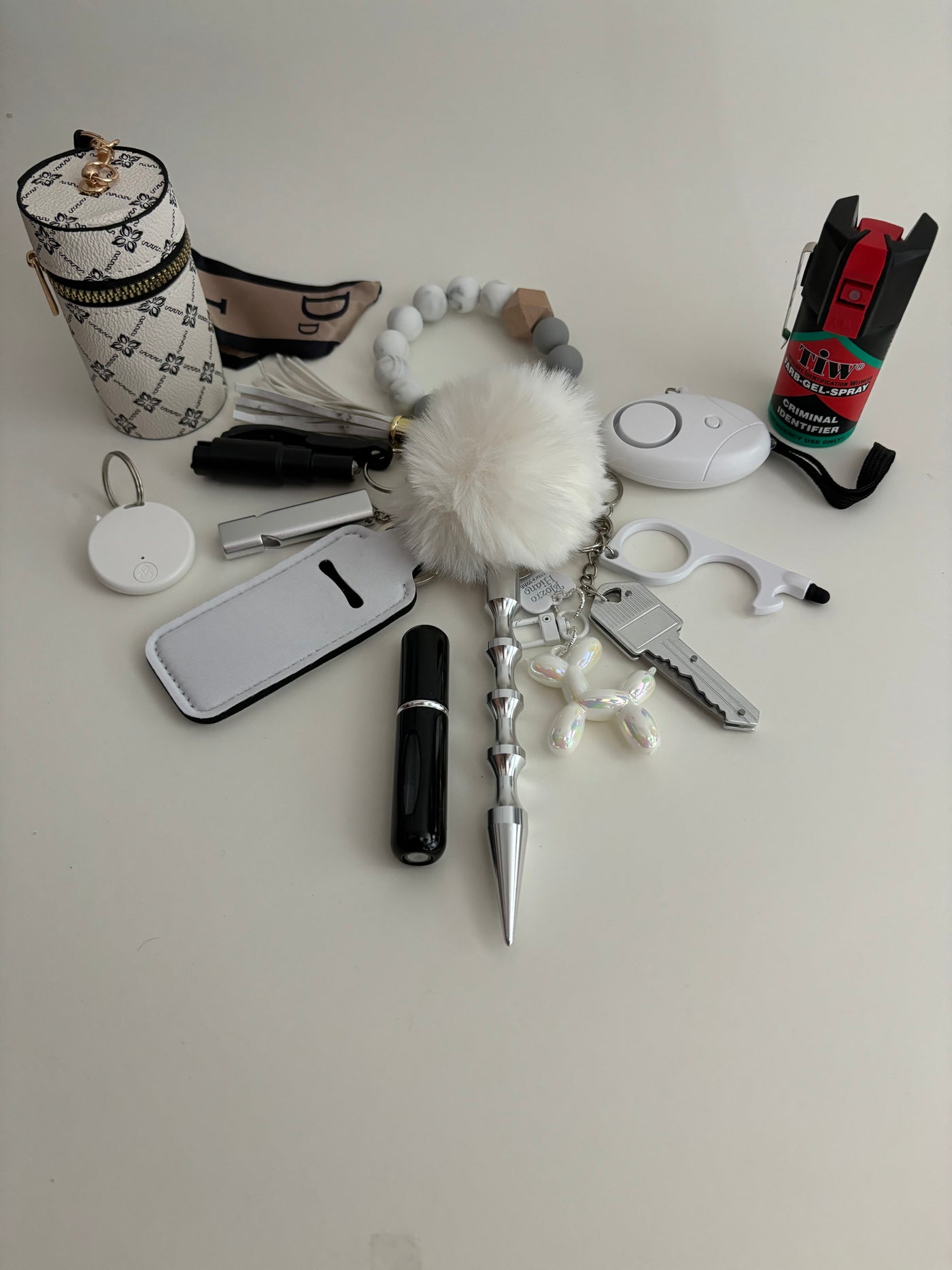 Zelfverdedigings sleutelhanger incl. Farb Gel Spray