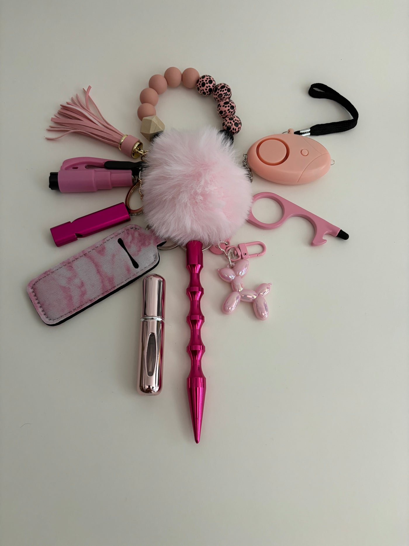 Sleutelhanger 11-delig roze