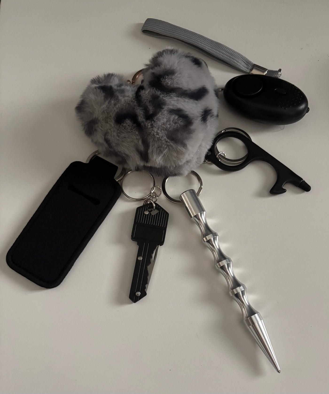 Zelfverdedigings sleutelhanger 6-delig