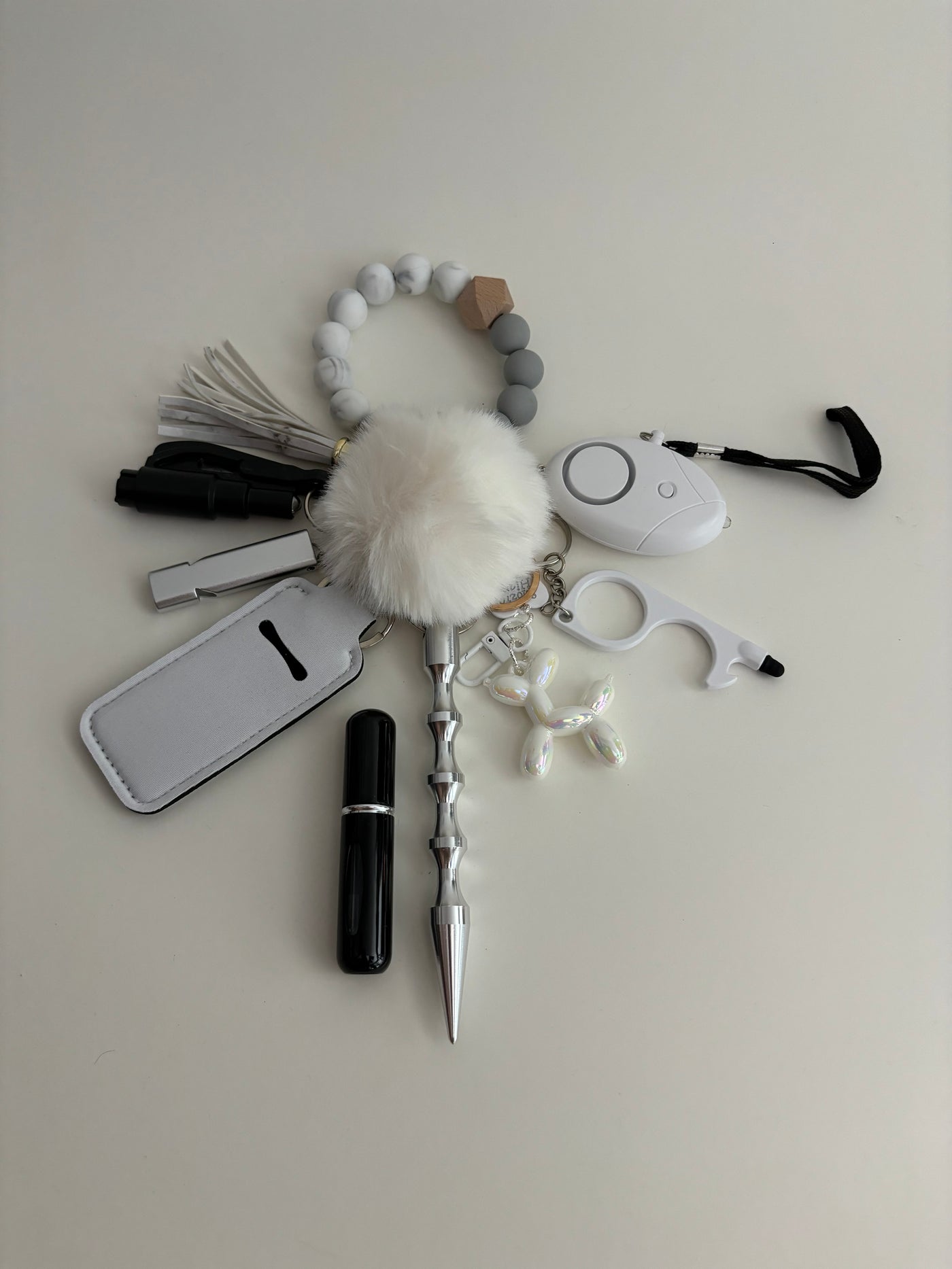 Sleutelhanger 11-delig wit