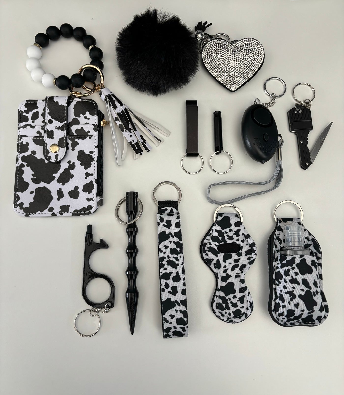 Sleutelhanger koeienprint 14-delig