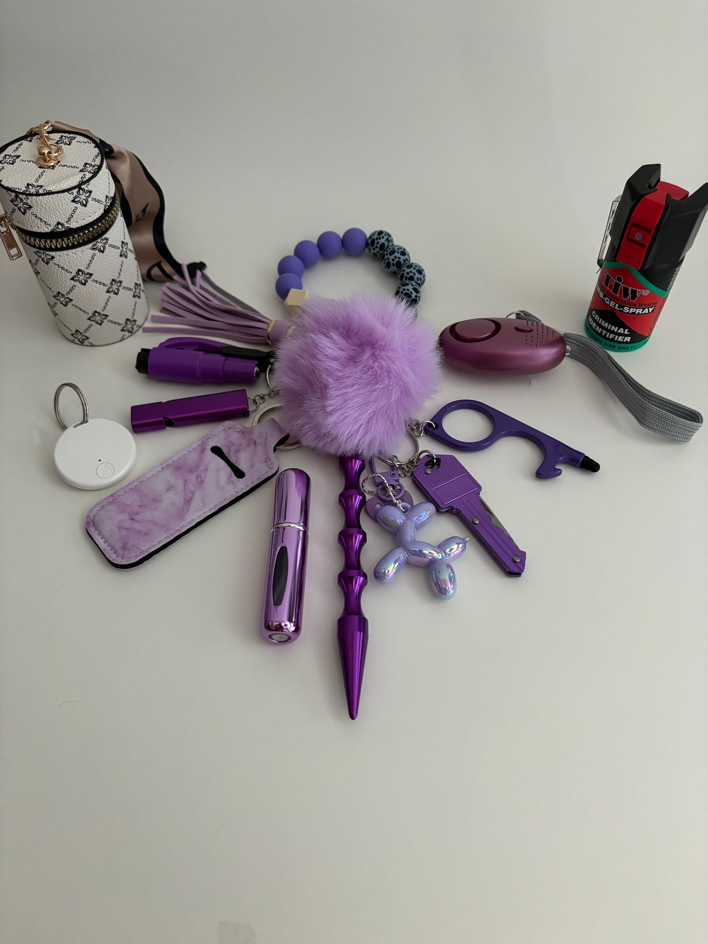 Zelfverdedigings sleutelhanger incl. Farb Gel Spray