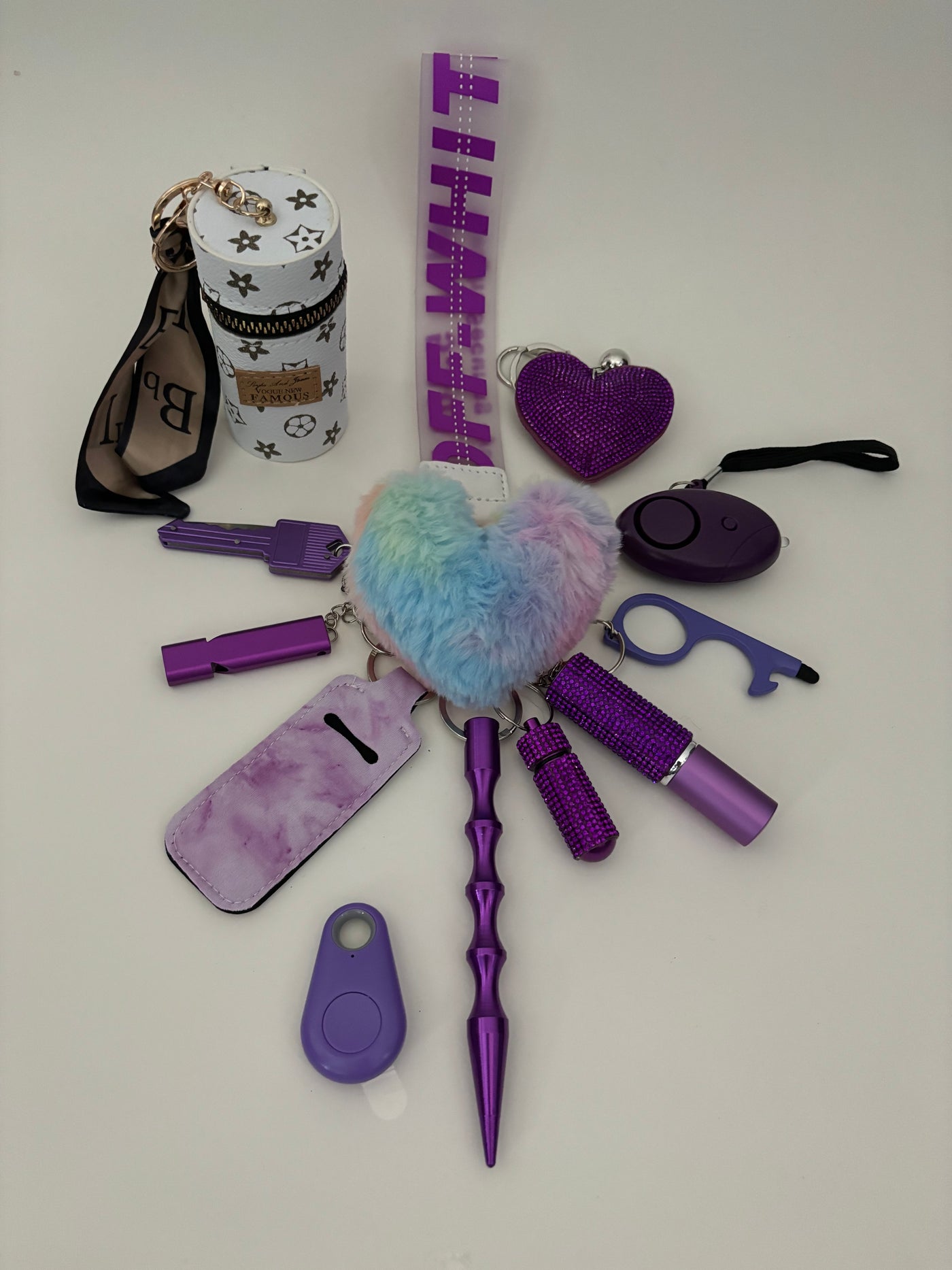 Sleutelhanger OW paars 13-delig