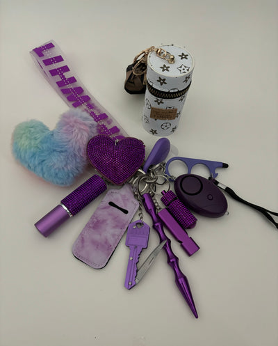 Sleutelhanger OW paars 13-delig