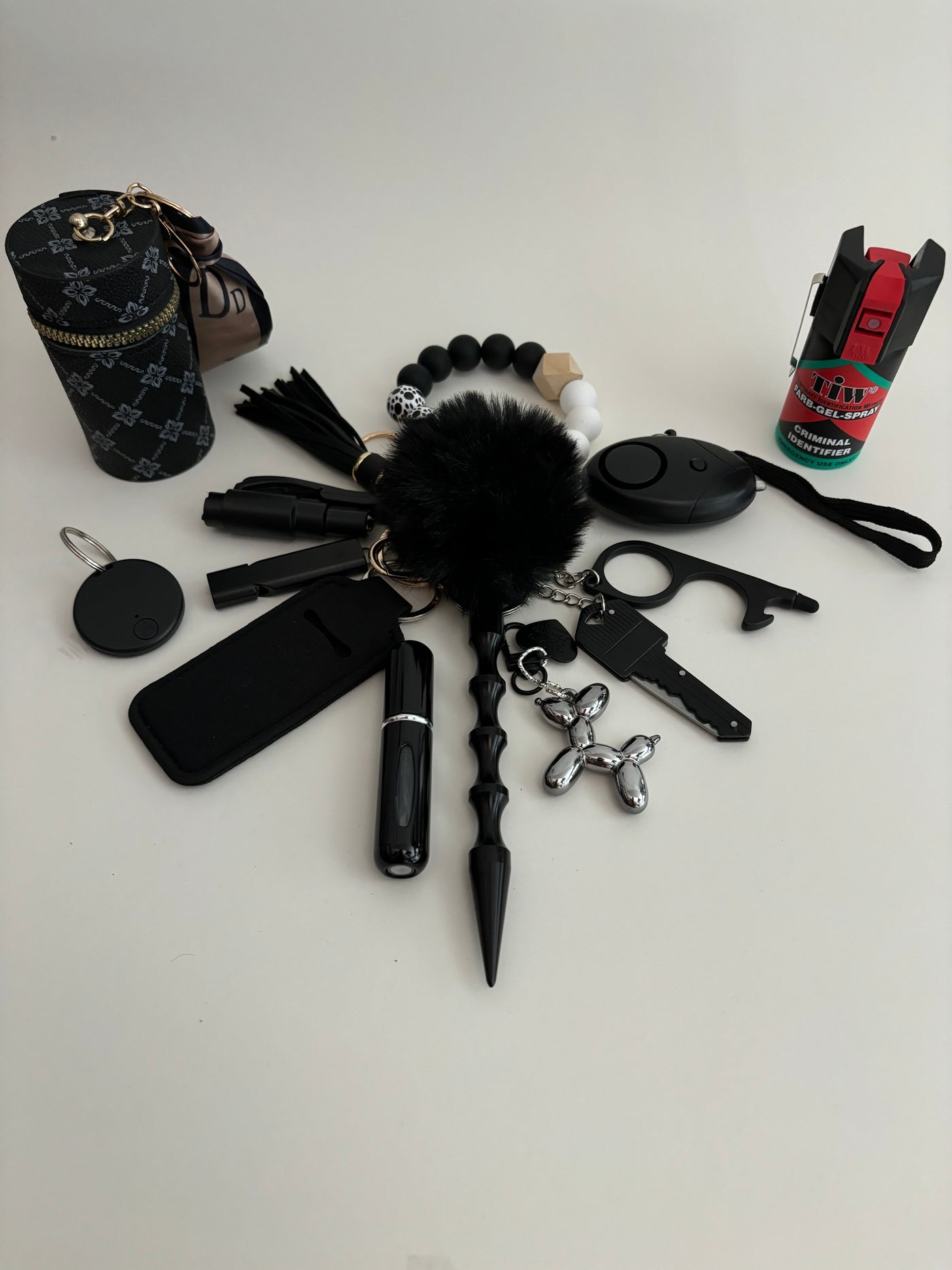 Zelfverdedigings sleutelhanger incl. Farb Gel Spray