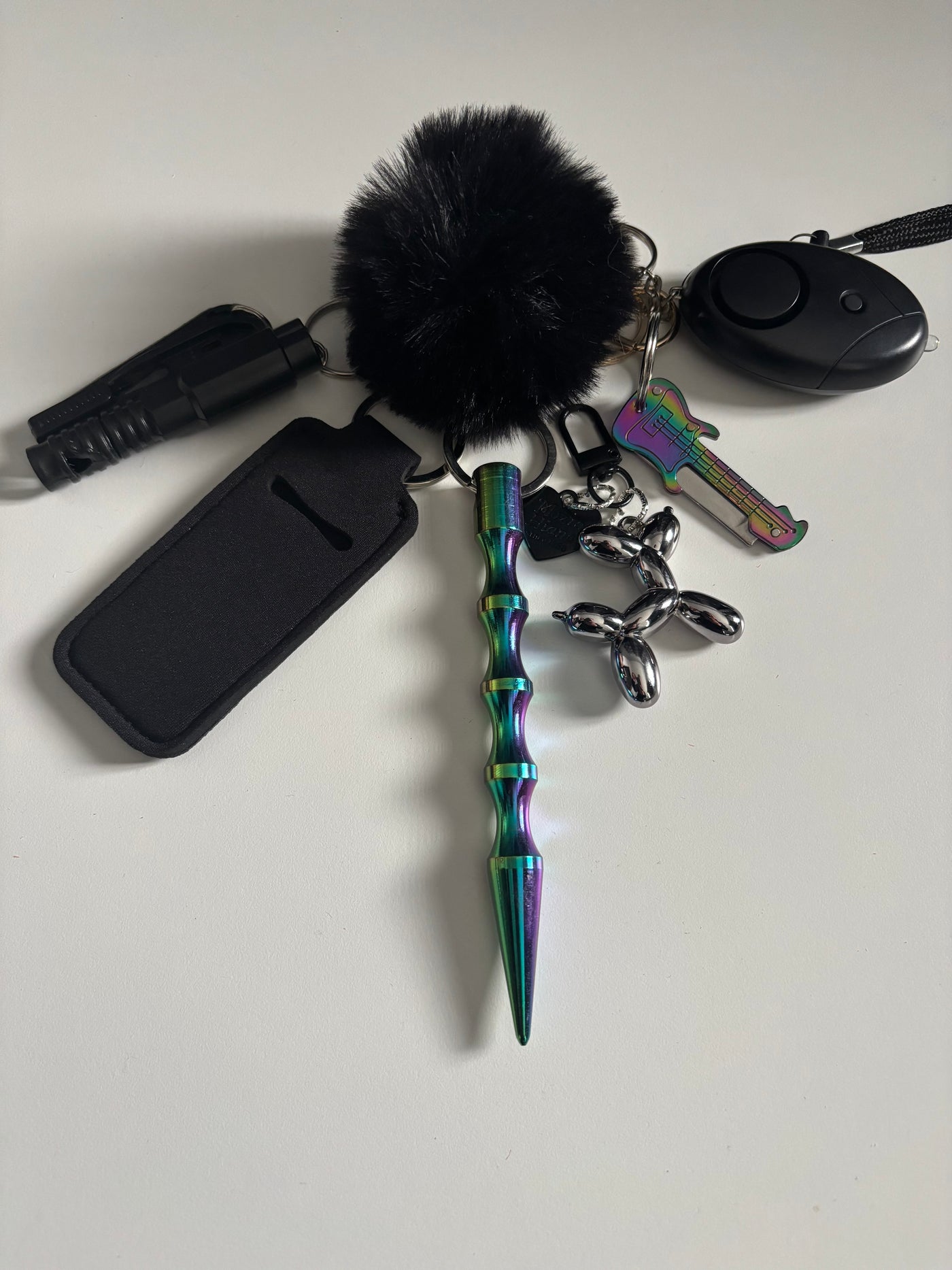 Zelfverdedigings sleutelhanger 7-delig