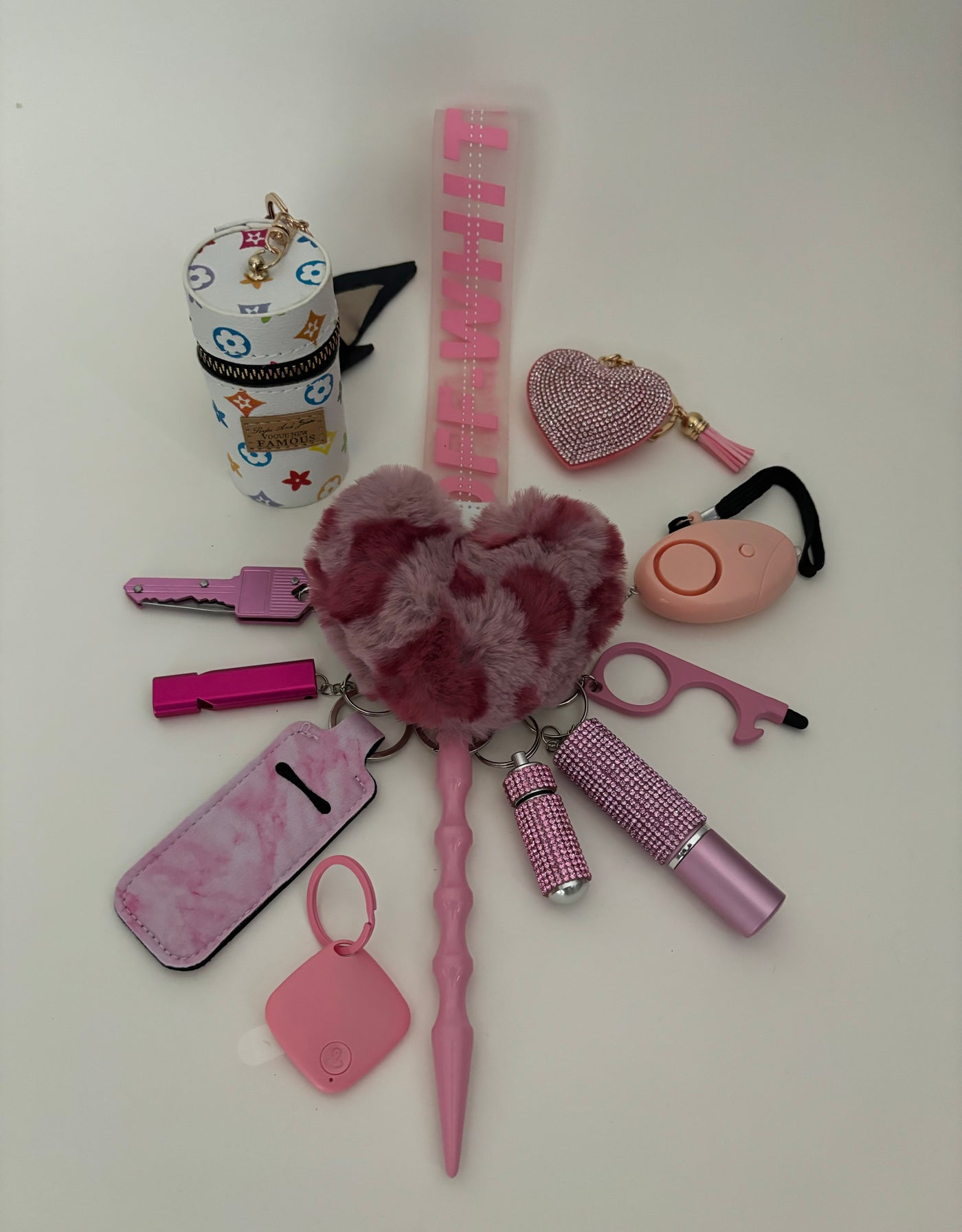 Sleutelhanger OW roze 13-delig