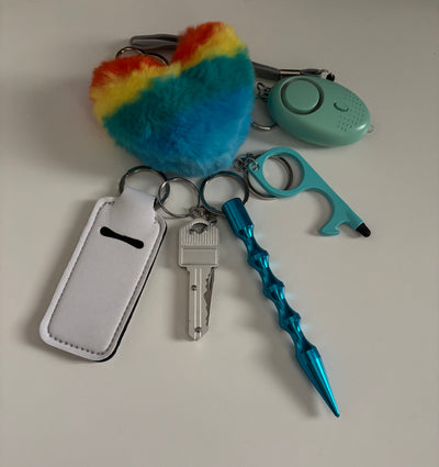 Zelfverdedigings sleutelhanger 6-delig