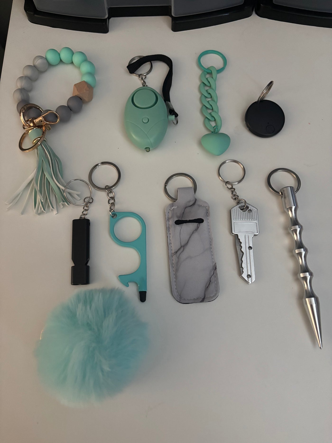 Zelfverdedigings sleutelhanger mint groen