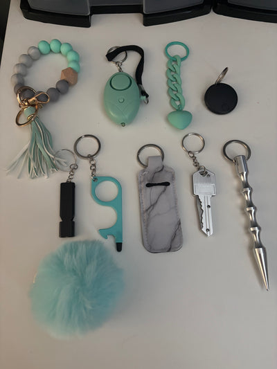 Zelfverdedigings sleutelhanger mint groen